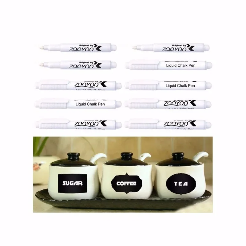 3/10Pcs White Liquid Chalk Erasable Pen Marker For Glass Windows Electronic Blackboard Chalkboard Window White Pen