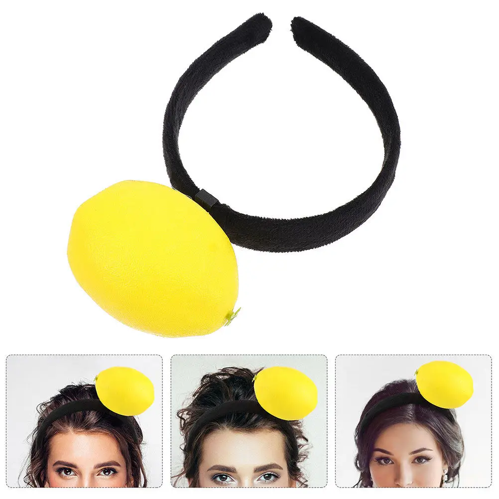

2 шт. Забавные лимонные повязки на голову, реалистичные 3D-обручи для волос в виде фруктов для вечеринок, дней рождения, Хэллоуина, костюмированных мероприятий, праздничных образов, украшения для волос в виде фруктов