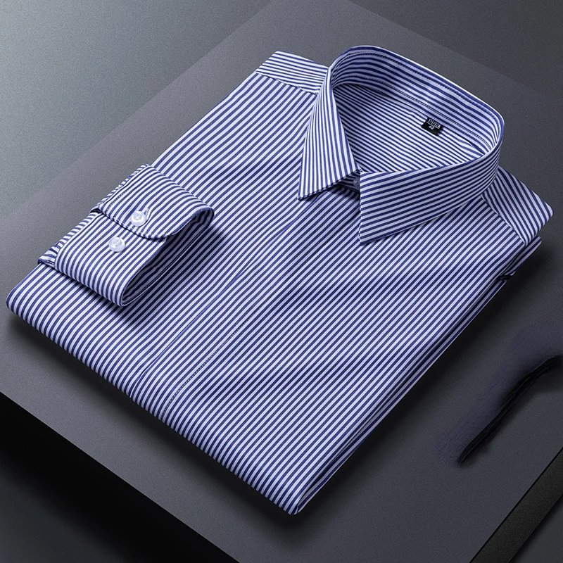 8XL klasyczna moda codzienna modalne koszule męskie z długim rękawem mikro elastyczność koszule męskie z długim rękawem Slim Fit przeciwzmarszczkowy klasyczny