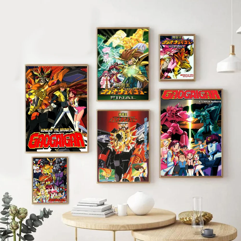 The King Of Braves GaoGaiGar Self-adhesive Art Poster Waterproof Paper Sticker Coffee House Bar Posters Wall Stickers