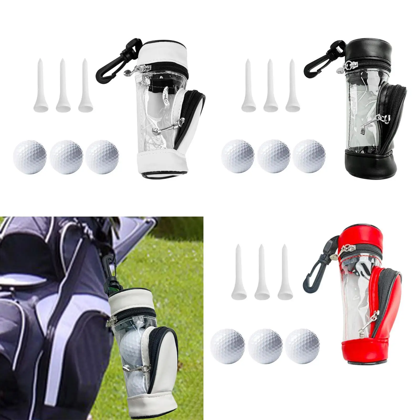 Bolsa de pelota de Golf ligera con gancho para cinturón, soporte para cinturón, regalo de golfista pequeño para hombre, accesorio de Golf, organizador de cuero PU, bolsa de transporte