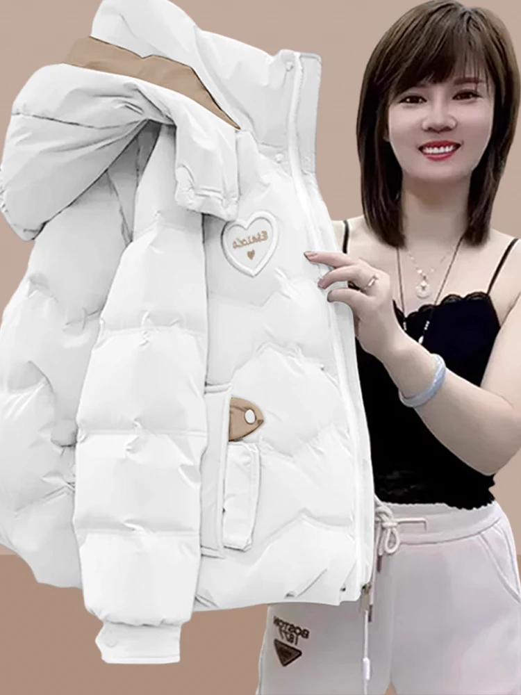 

Зимняя утепленная хлопковая куртка-пуховик для женщин, свободного кроя, в корейском стиле, с капюшоном, на молнии