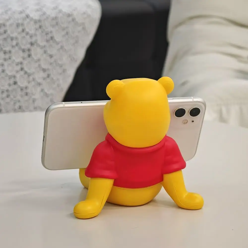 Winnie De Poeh Pop met Telefoon Ondersteuning Beugel Desktop Display Model Kawaii Telefoon Stand Anime Ornament Schattig Kamer Decor