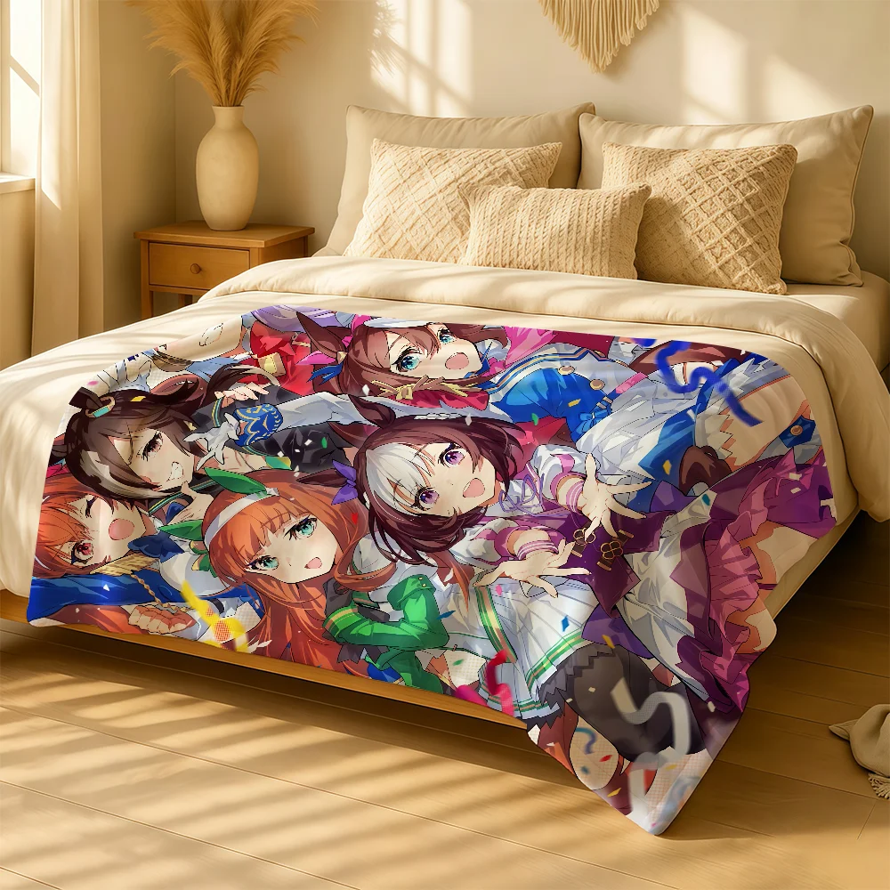 Anime UmaMusume Pretty Derby Blanket For Soft Warm Knee For Bedroom Living Room Bed Sofa Camping Picnic Office Gift Throw