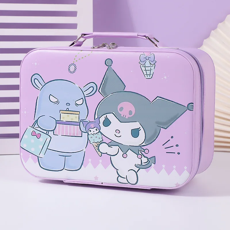 لحقيبة مستحضرات التجميل المحمولة من KT، منظم مكياج ذو سعة كبيرة مع مرآة، حقيبة أدوات الزينة المحمولة للسفر، هدية عيد الميلاد #4