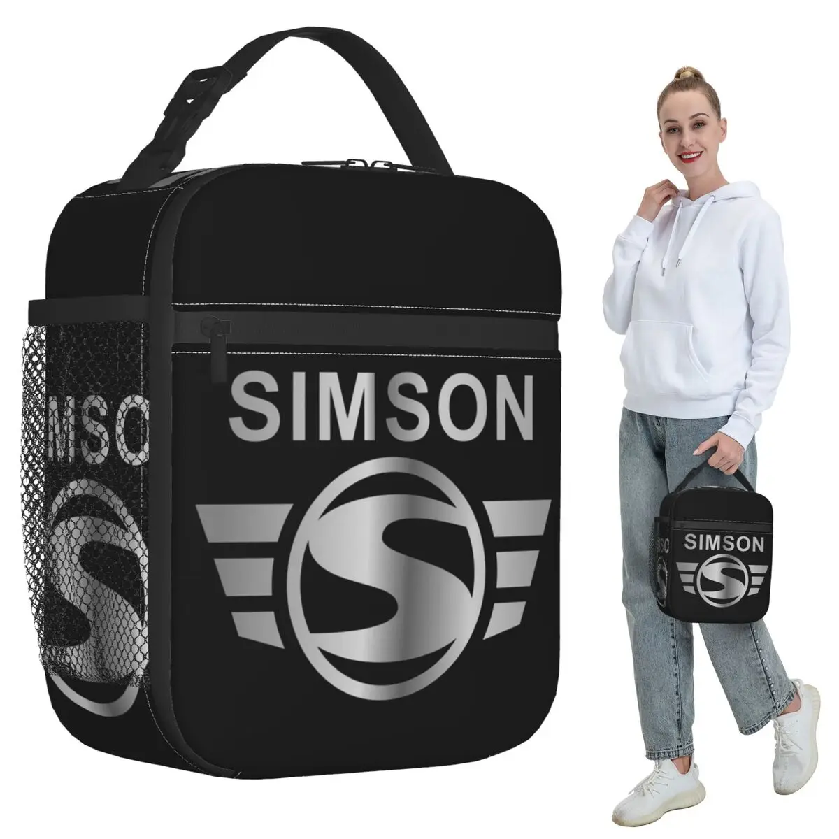 Vintage Simson Insulated Lunch Bag for Women Office Cooler Thermal Food Box Tote Portable Lunch Boxes Container