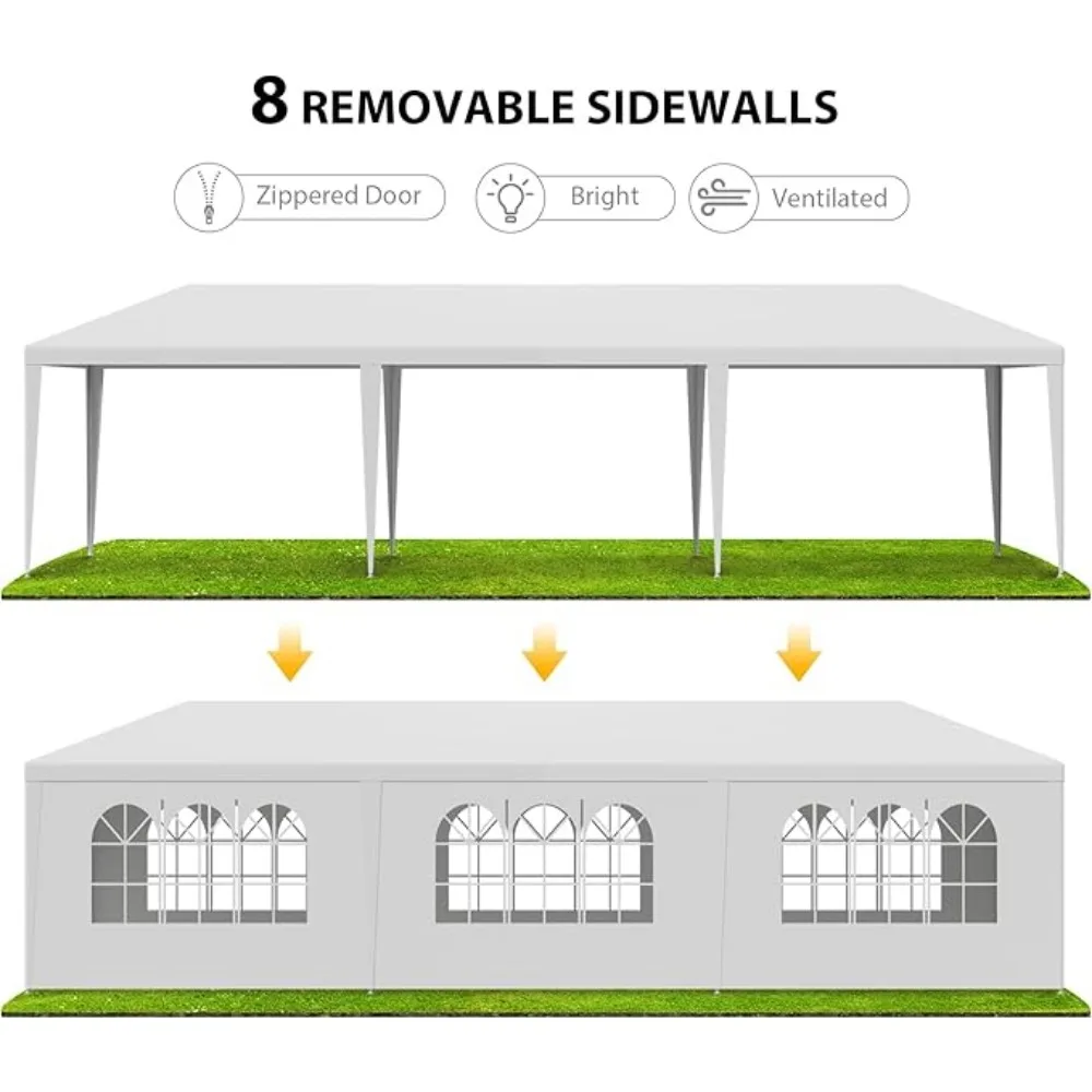 Tienda de campaña con dosel para exteriores, 10'x30', Patio, Camping, Gazebo, refugio, pabellón, Cater, fiesta, boda, barbacoa, eventos