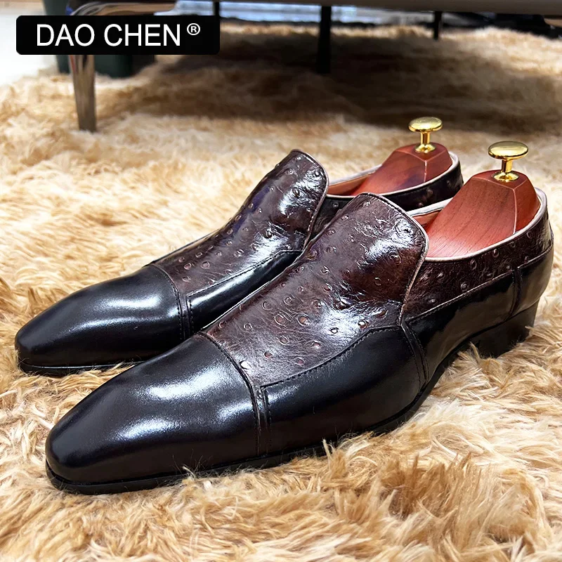 LUXURY MEN LEATHER SHOES BLACK COFFEE MIXED COLORS CASUAL MENS DRESS SHOES SLIP ON WEDDING OFFICE LOAFERS SHOES FOR MEN