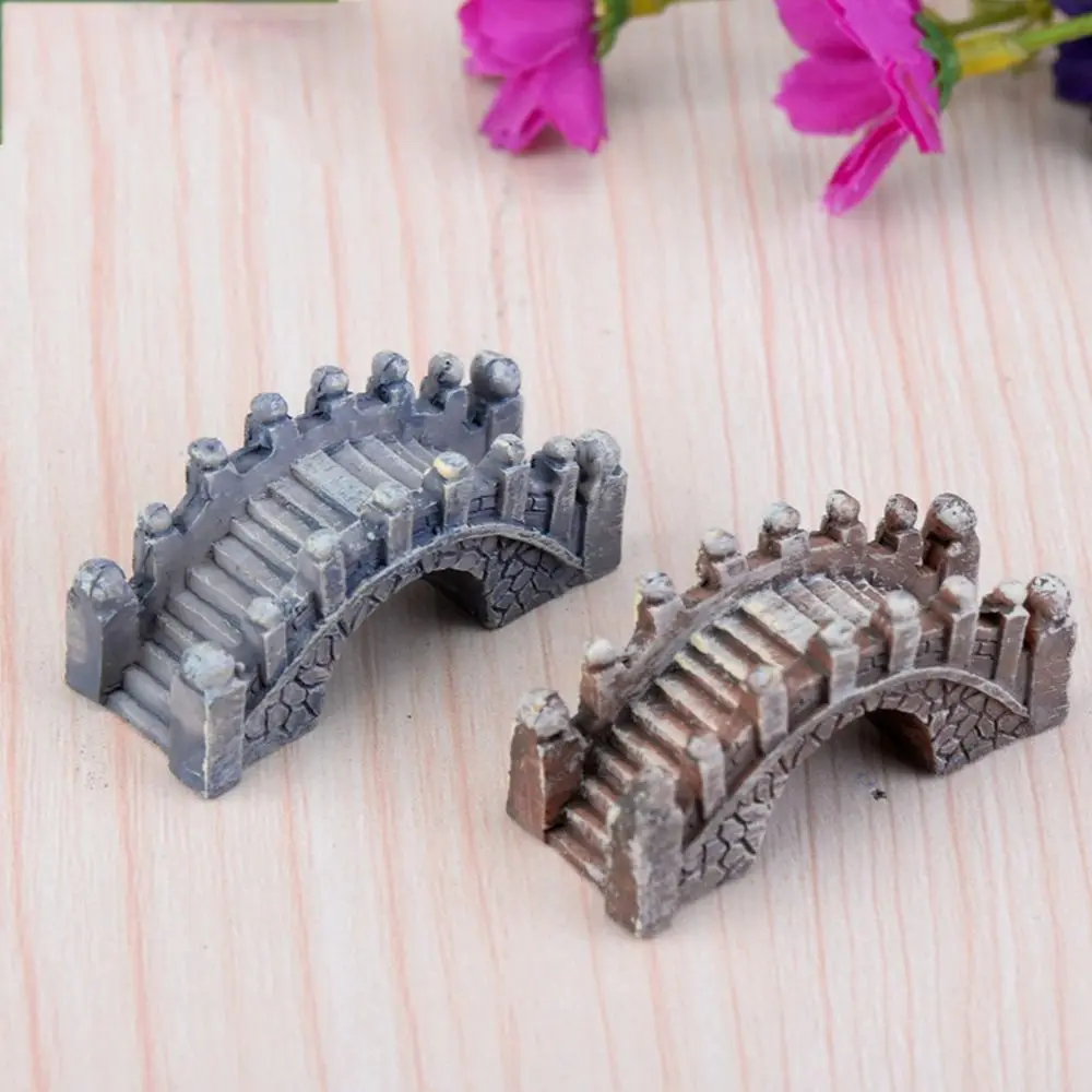 1 Pc Resin Bridge Miniatures Micro-landscape Small Bridge Court Style Fairy Garden Decoration Accessories Desktop Decor Material