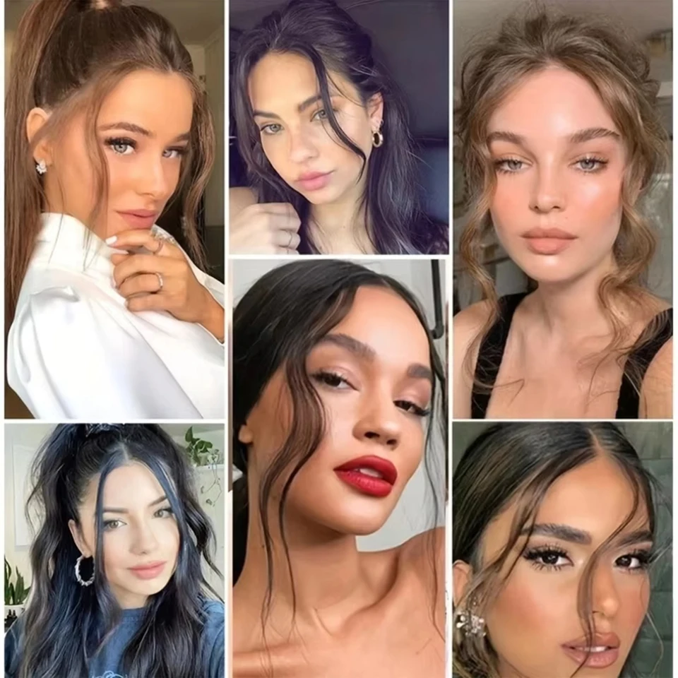 2 piezas de flequillo sintético con ondas, extensión de cabello con pinza, flequillo largo y ondulado rubio, invisible 6