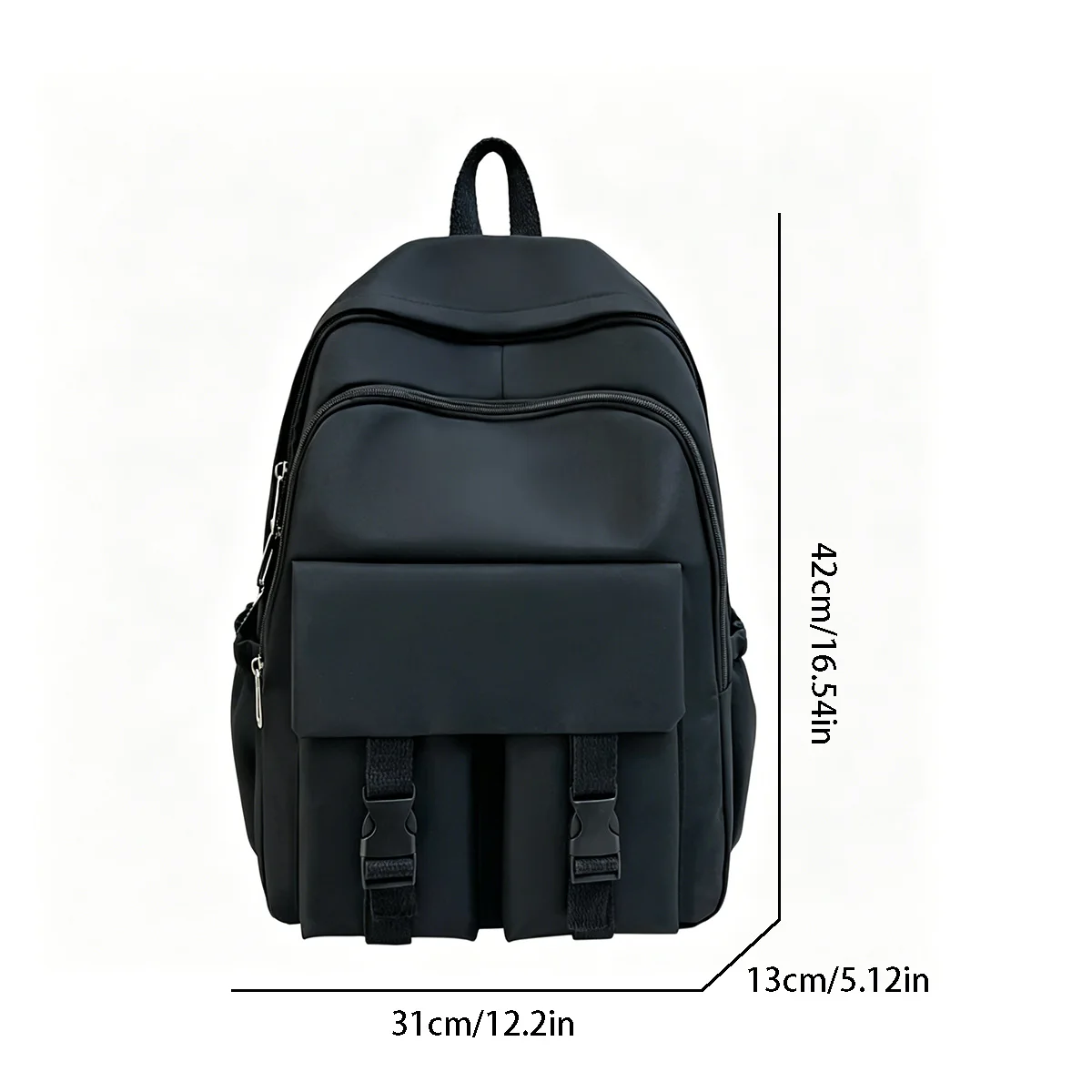 Simplicity Leisure Nylon Backpack Large Capacity Lightweight Adjustable Straps Zipper Backpack for Commute Shopping College