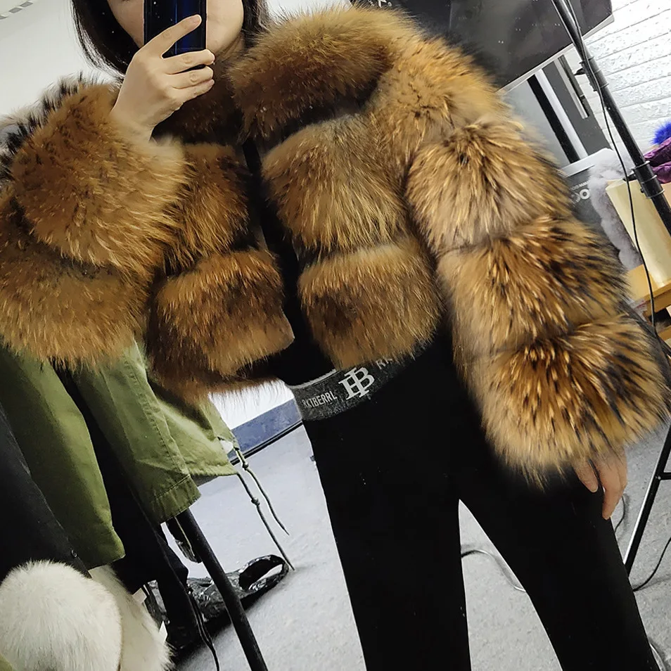 Hot Sale 2024 autumn and winter new female raccoon fur grass coat female fashion fur one young store