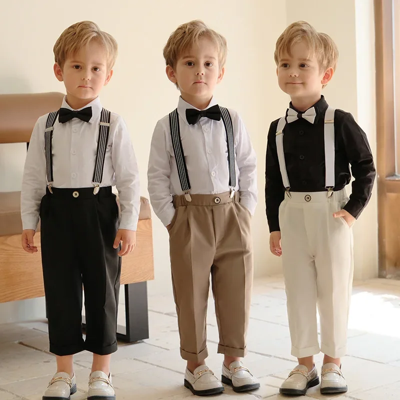 2024 Infant Partywear Costumes for Children Boy Kids Elegant Flomal Party Suits Weddings Classic Boys Ceremony Outfit Sets