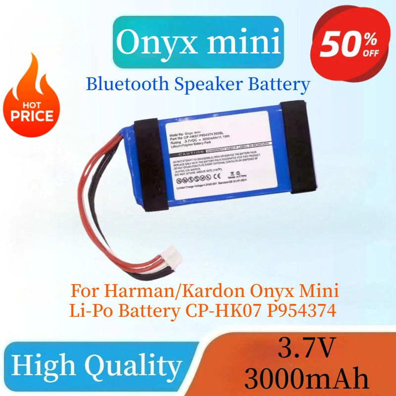 High Quality 3.7V 3000mAh 11.1Wh Bluetooth Speaker Battery CS-HKM200SL For Harman/Kardon Onyx Mini Li-Po Battery CP-HK07 P954374