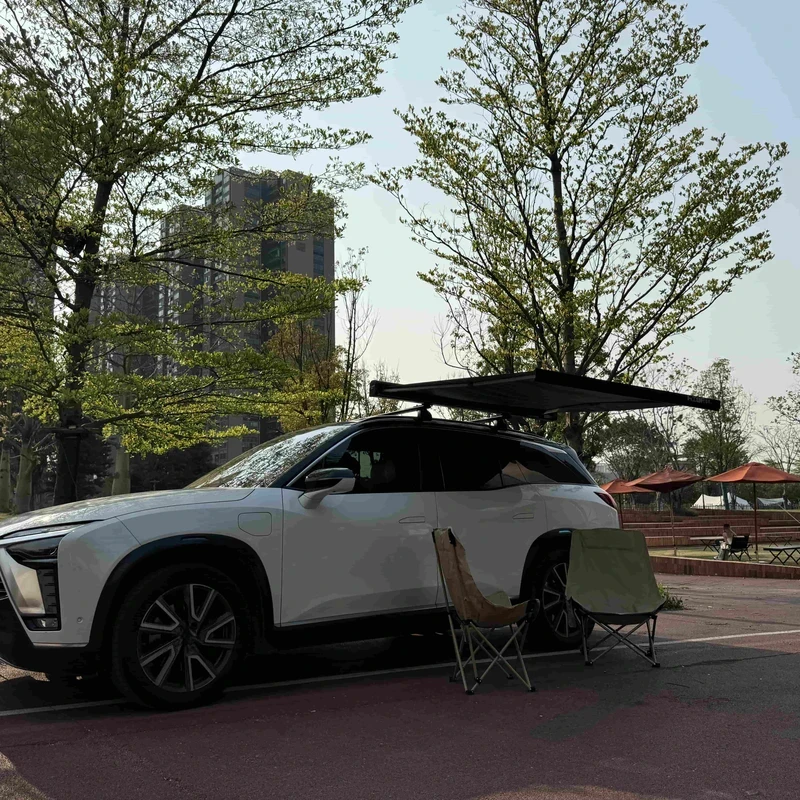 

Patented Den Car Side Automatic Retractle Tent Camping Picnic Roof Awning Support License Plate