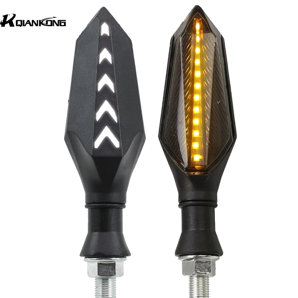 R QIANKONG Universal motorbike Flashing Turn Signal Light 12 LED lights For Suzuki GSF 650 600 S N 1200 400 BANDIT B-KING SFV650