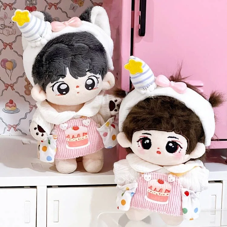 

Doll Clothes for 10cm Cotton Plush Toys Accessories Birthday Cake Dress Up Outfit With Headband Girls Gifts