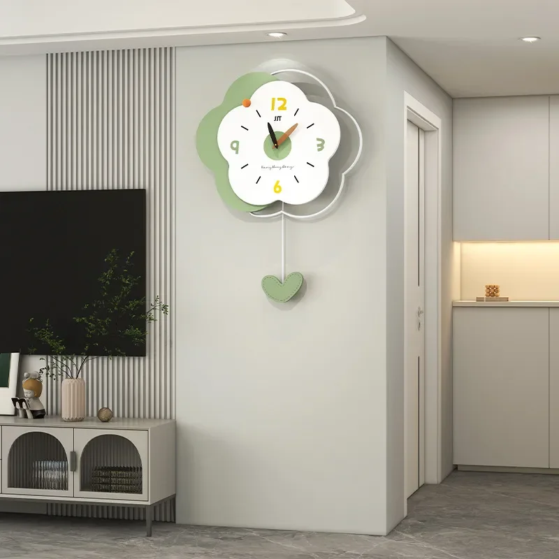 for Cream Wind Creative Flower Clock Modern Home Wall Clock Living Room High Sense Internet Celebrity Decoration Silent Clock