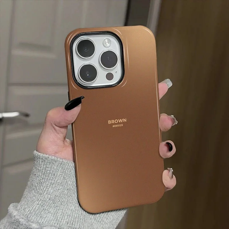 

Ins Minimally Brown Blending Case for IPHONE 17 16ProMax 15 14 13 12 11 PRO Plus Acrylic TPU Two in One Magnetic Phone Cases