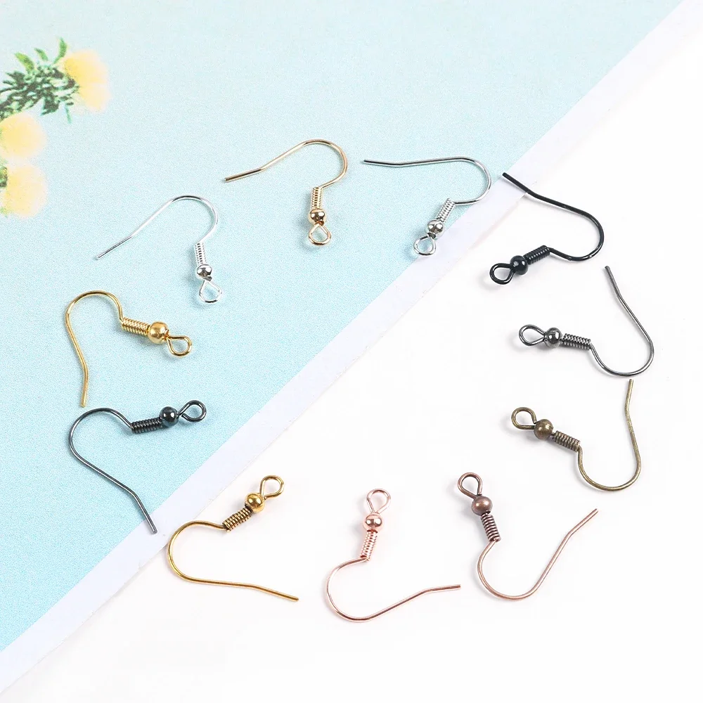 

50pcs 20x19mm Gold Silver Bronze Black Color Plated Earrings Clasps Hooks DIY Earring Findings For Jewelry Making Earwire Plated