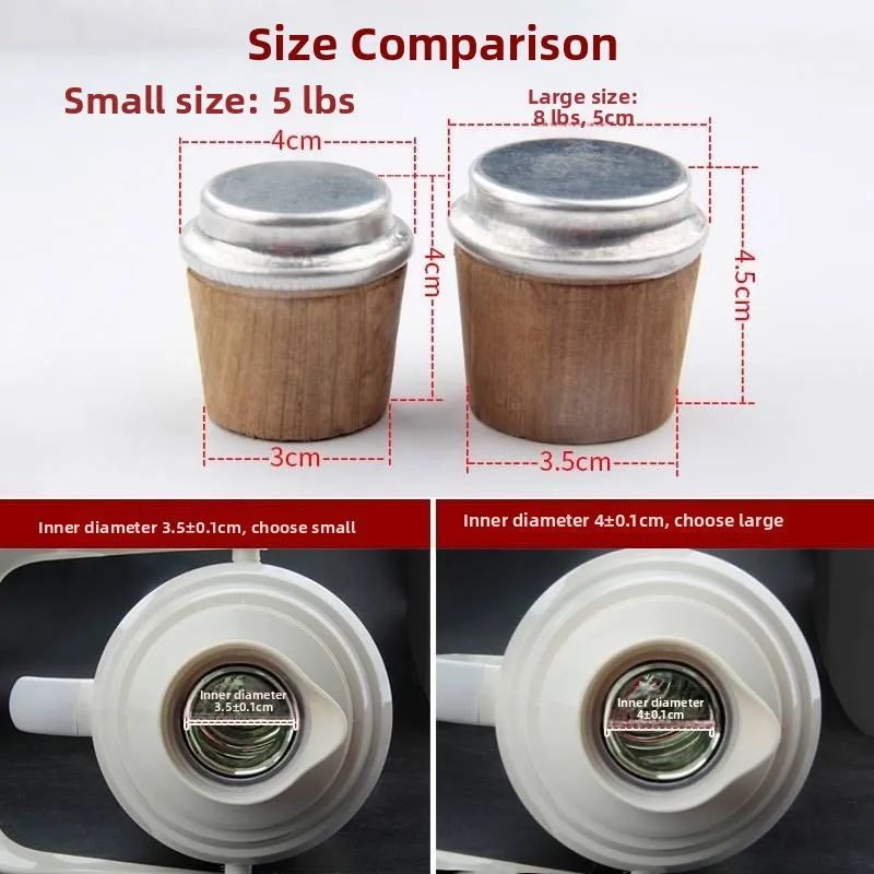 Large 5-Pound Wood Cork Hot Water Bottle Lid Home Use Warm Bottle Stopper Non-Toxic Softwood Lid for Kettles Glass Inner Tank