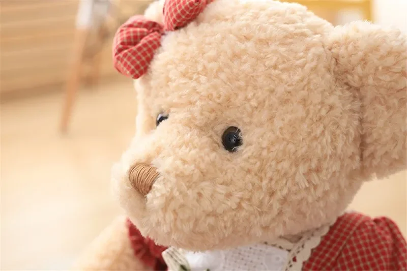 Teddy Bear Plush Toys Couple Bears with Dress Stuffed Dolls Wedding Valentines Friends  Birthday Gift Christmas Gift for Girls
