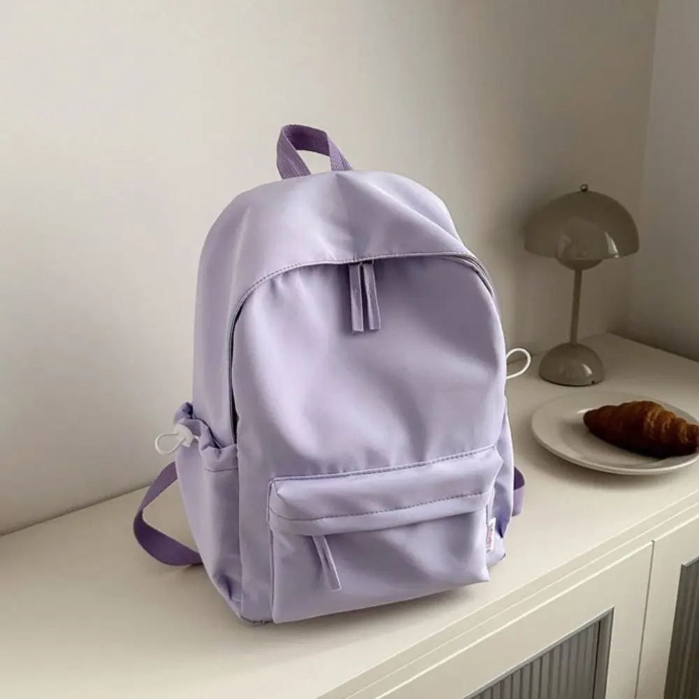 Waterproof Small Pack Solid Color Backpack Korean Style Solid Color Student Shoulder Bag Handbag Casual Backpack Outdoor
