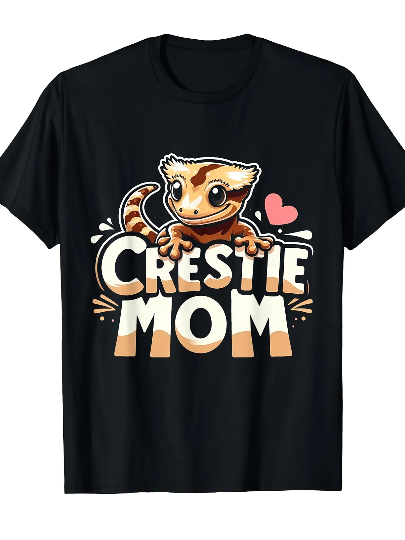 Crested Gecko (Crestie) Mom T-Shirt - Ultimate Reptile Lover Tee With Crested Gecko Graphic, 220GSM Pure Shirt For Men And, Retr
