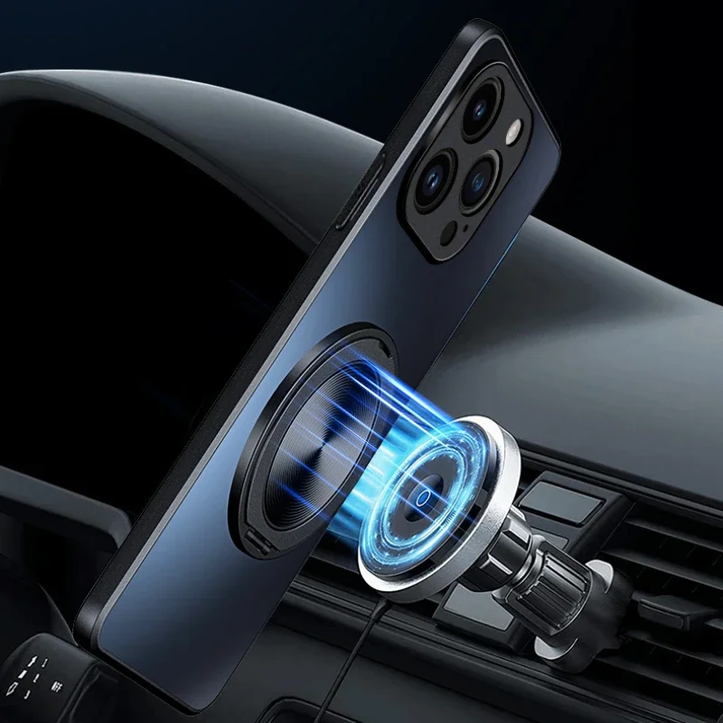 حافظة حامل مغناطيسي غير لامع Infinix GT 30 Pro مقاومة للصدمات 360 °   غطاء حامل حلقي دوار لهاتف انفينيكس سمارت 10 بلس