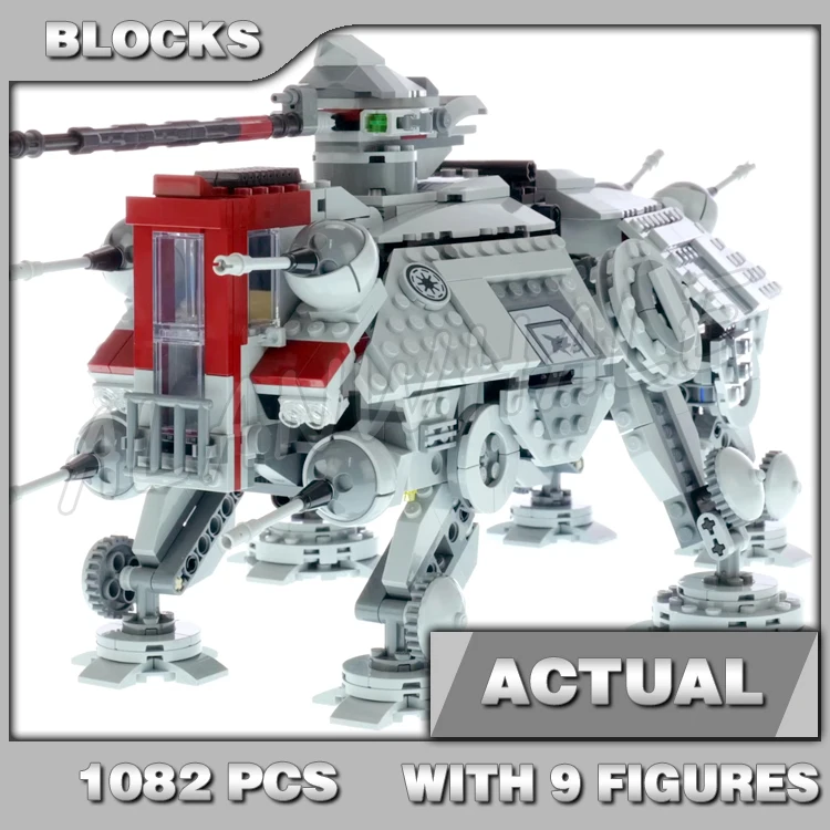 

1082pcs Star Plan AT-TE Walker Rotating Heavy Blaster Cannon Spider Troopers 65010 Building Blocks Toy Compatible With Model
