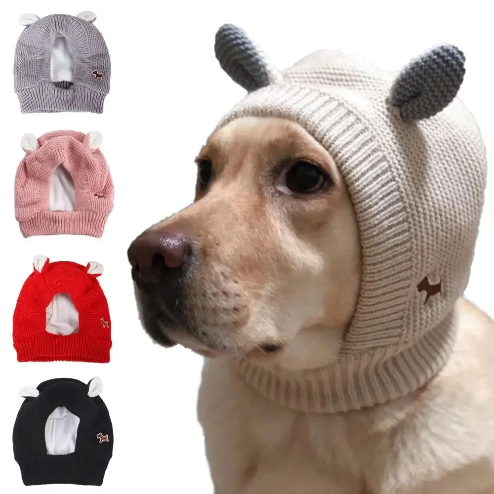 Leise Ohrenschützer für Hunde, Lärmschutz, Ohrenabdeckungen für Haustiere, Strickmütze, Angstlinderung, Winter, warme Ohrenschützer für mittelgroße und große Hunde. Neu