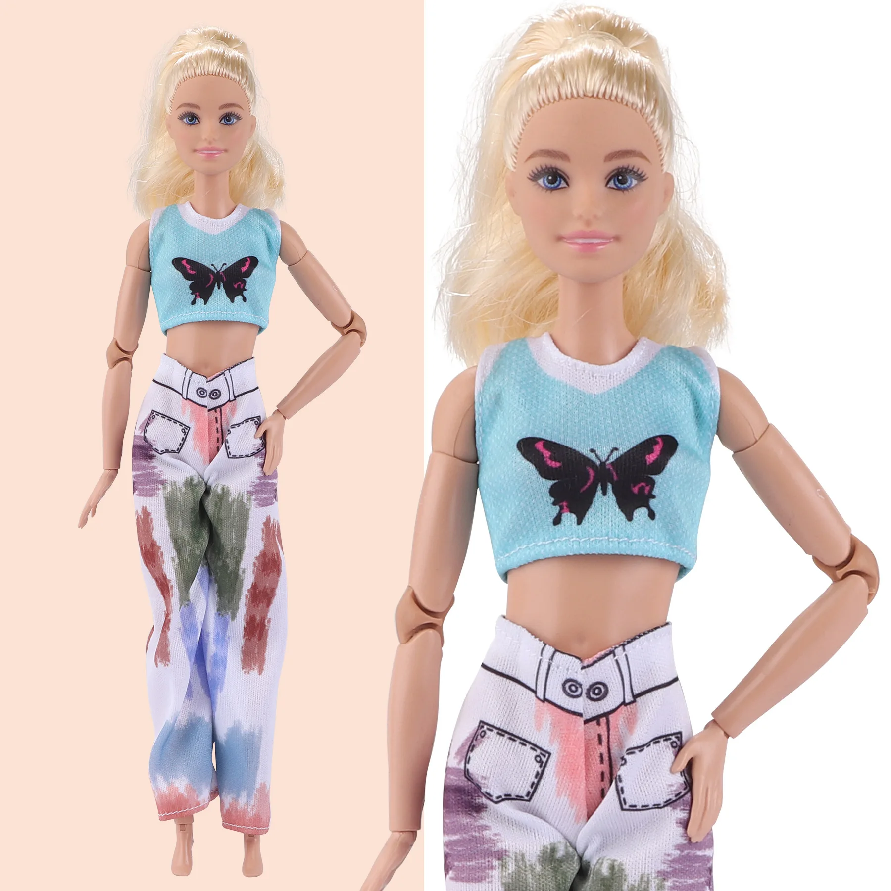 Nuevo conjunto de ropa de moda para muñeca Spice Girl de 30cm, chaleco de tendencia personalizado, pantalones, muñeca BJD 1/6, accesorios de vestir DIY, juguetes para jugar a las casitas