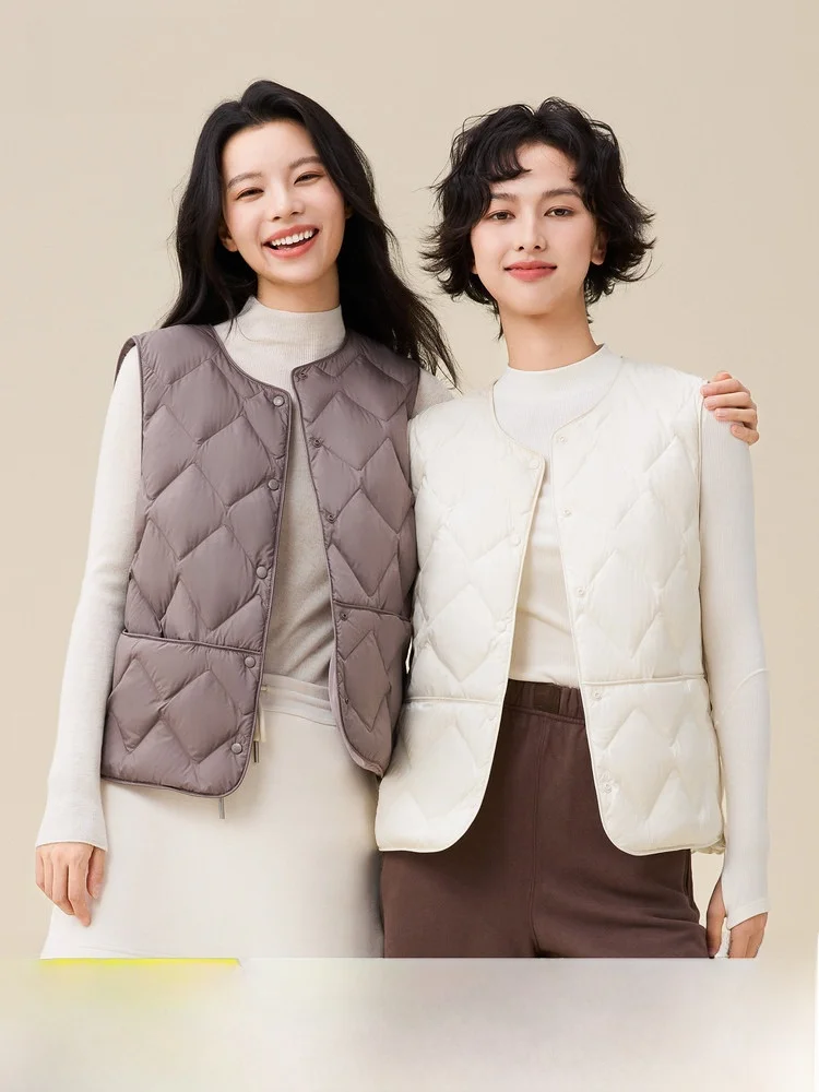

Snow Flying 2026 Spring New Women's Diamond Grid Straight Tube Versatile down Vest Casual Fashionable Inner And Outer Wear