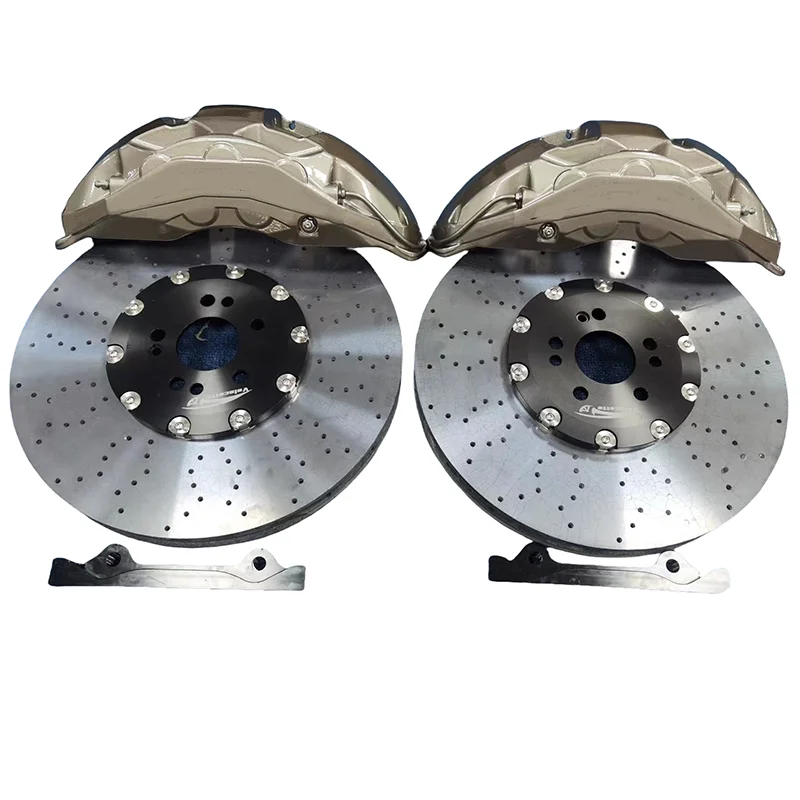 Custom 2026 New Carbon Ceramic Brake Kit 10Pot Front 4Pot Rear Electro-Mechanical Racing Discs for Sports Car// R