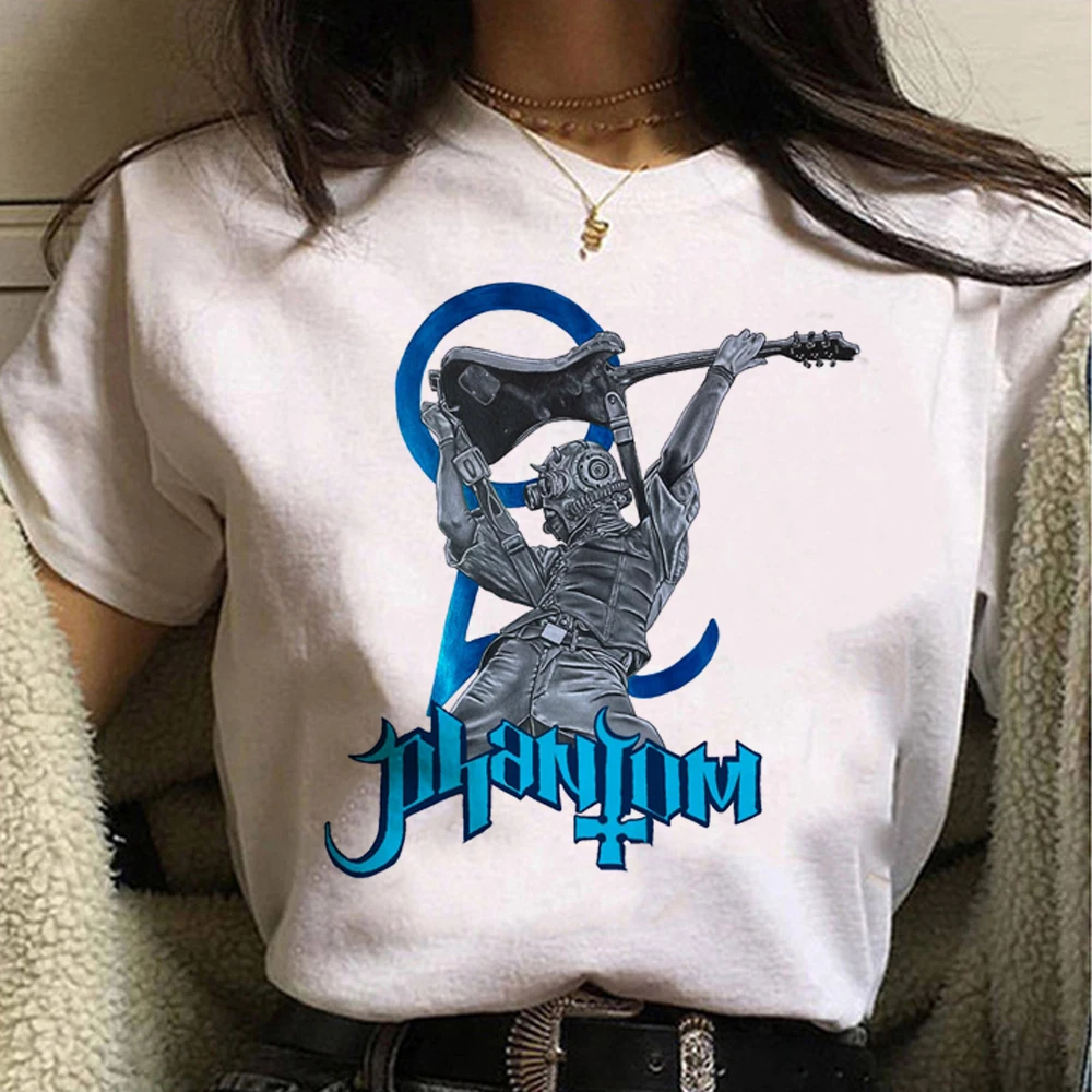 Camiseta de banda fantasma para mujer, ropa de calle harajuku, camisetas divertidas de diseñador, ropa de manga