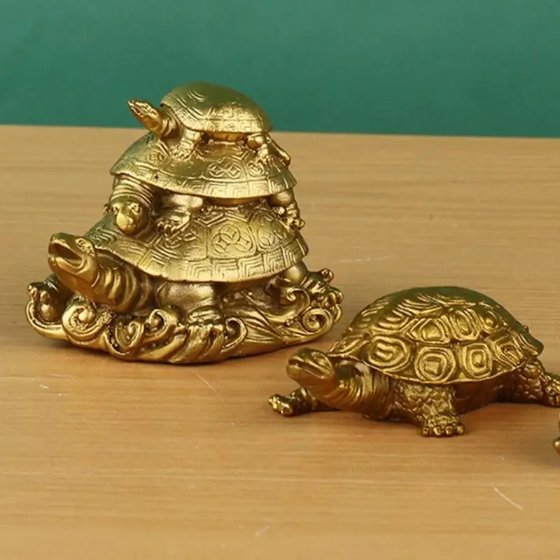 

Статуи черепах фэншуй, черепахи, сидящие на китайских монетах, слитки, фигурки, орнамент, богатство, долголетие, подарок на D2RD