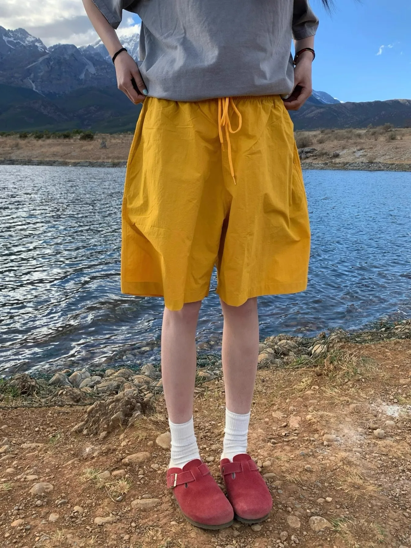 

Мужские легкие дышащие летние пляжные шорты для активного отдыха, модные повседневные шорты в японском стиле