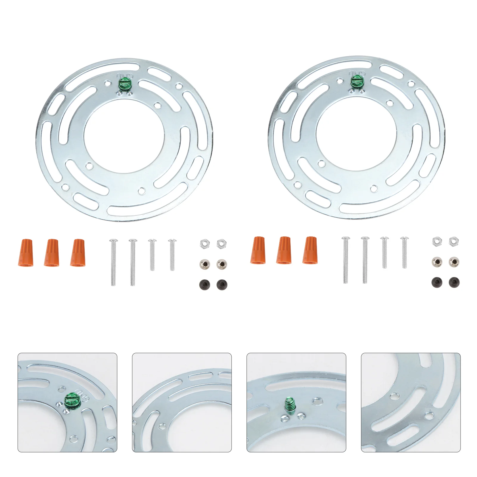 2 Sets Light Board Desk Wall Mount Plate Mounting Bracket European and American Circle Iron Crossbar for Lamp Fixture