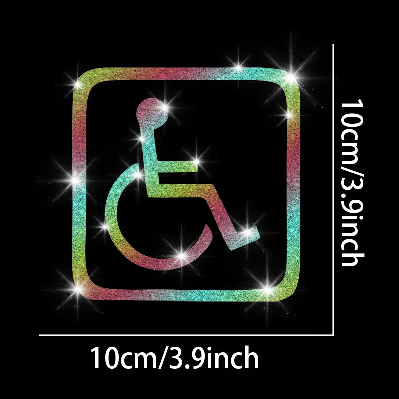 1PC Disabled People Logo Glitter Decorative Car Sticker Waterproof DlY Auto Window Trunk Motorcycle Boat Decoration Vinyl Decals