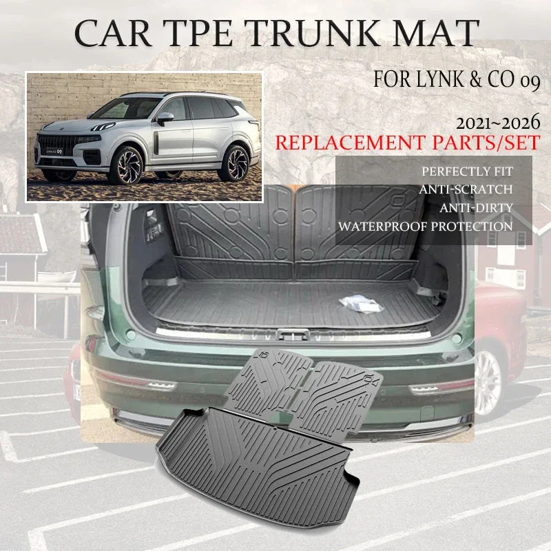 

Car Rear Trunk Storage Pads For Lynk & Co 09 2021~2026 Waterproof Trunk Mats Boot Carpet Back Seat Rug Auto Interior Accessories