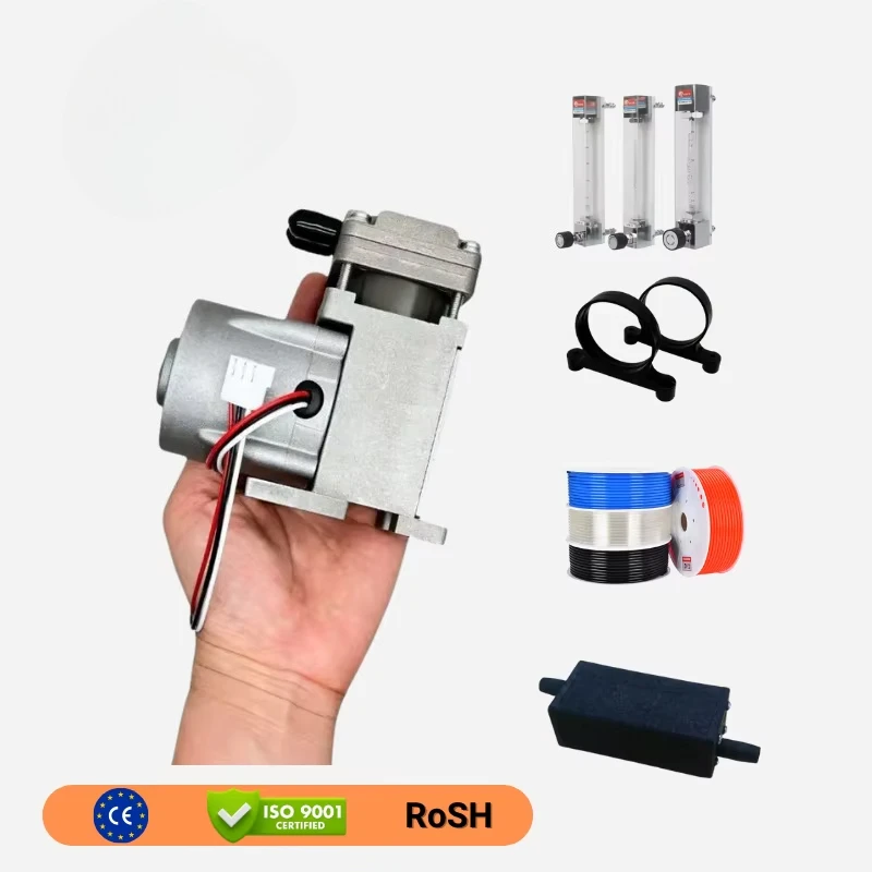 

High Efficiency Miniature Piston Air Pump Compact Industrial Grade Compressor Permanent Magnet Offers Both High Vacuum High