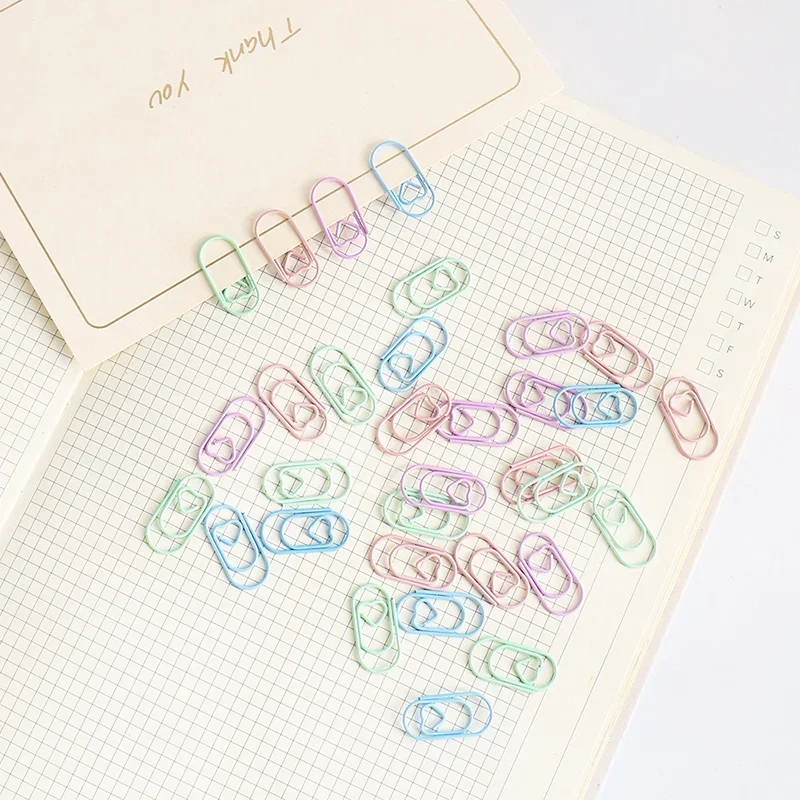 Mini trombones Love Coussins, porte-billets photo, clips de classeur, signets de licence pour ordinateur portable, fournitures de bureau, document Macaron, 50 pièces