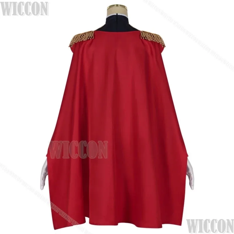 야마시로 렌 애니메이션 마토 세이헤이노 슬레이브 코스프레 의상 보조 퍼플 롱 가발 블랙 유니폼 레드 케이프 Holloween RolePlay Womens;3