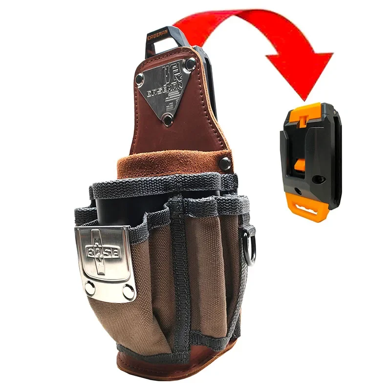 

Tool Waist Bag Leather Tools Organizer with Quick Hanging Hook Professional Storage Bag Multifunctional Accessories