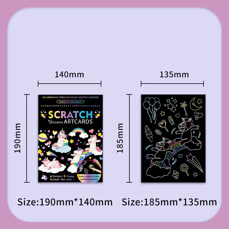 Juguete de pintura para rayar DIY deslumbrante para niños, libro de rascar con grafiti creativo, arte divertido para guardería, juguetes de pintura de papel para rascar