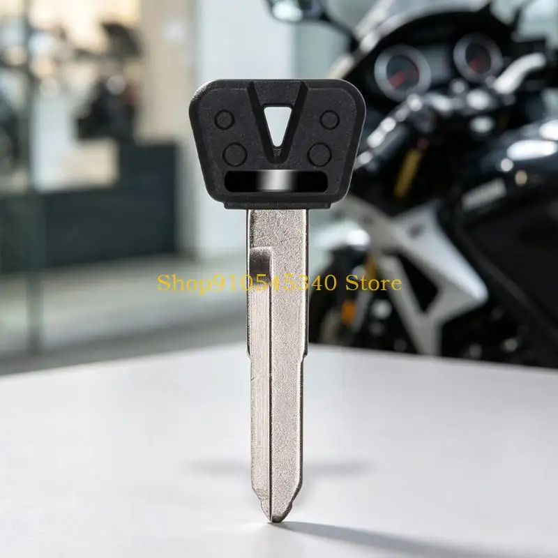 U2JA Motorcycle Backup Key Blank with Metal Blade, Black Molded Head, Blank Only Build for Cutting Service Needs at Home