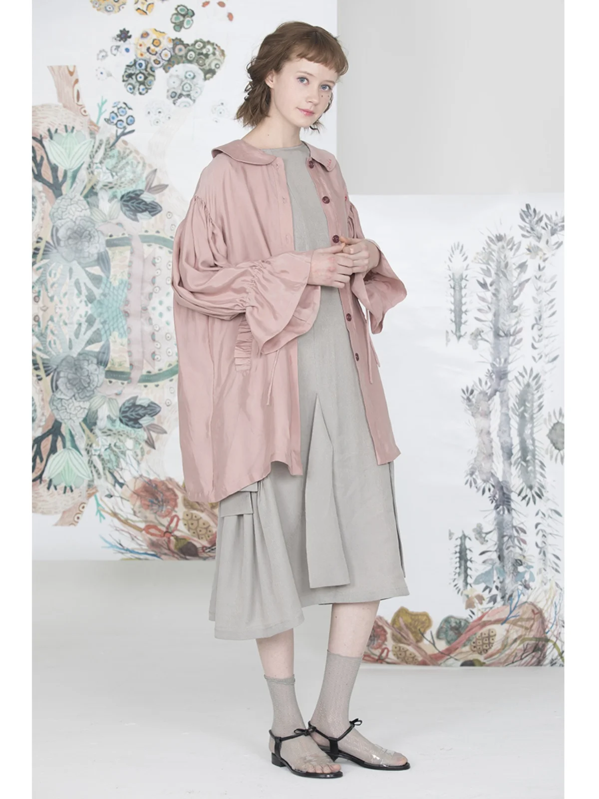 

ODD PSYCHE Independent Original Lotus Pink Long Sve летнее прохладное шелковое солнцезащитное пальто с медью и аммиаком ветровка