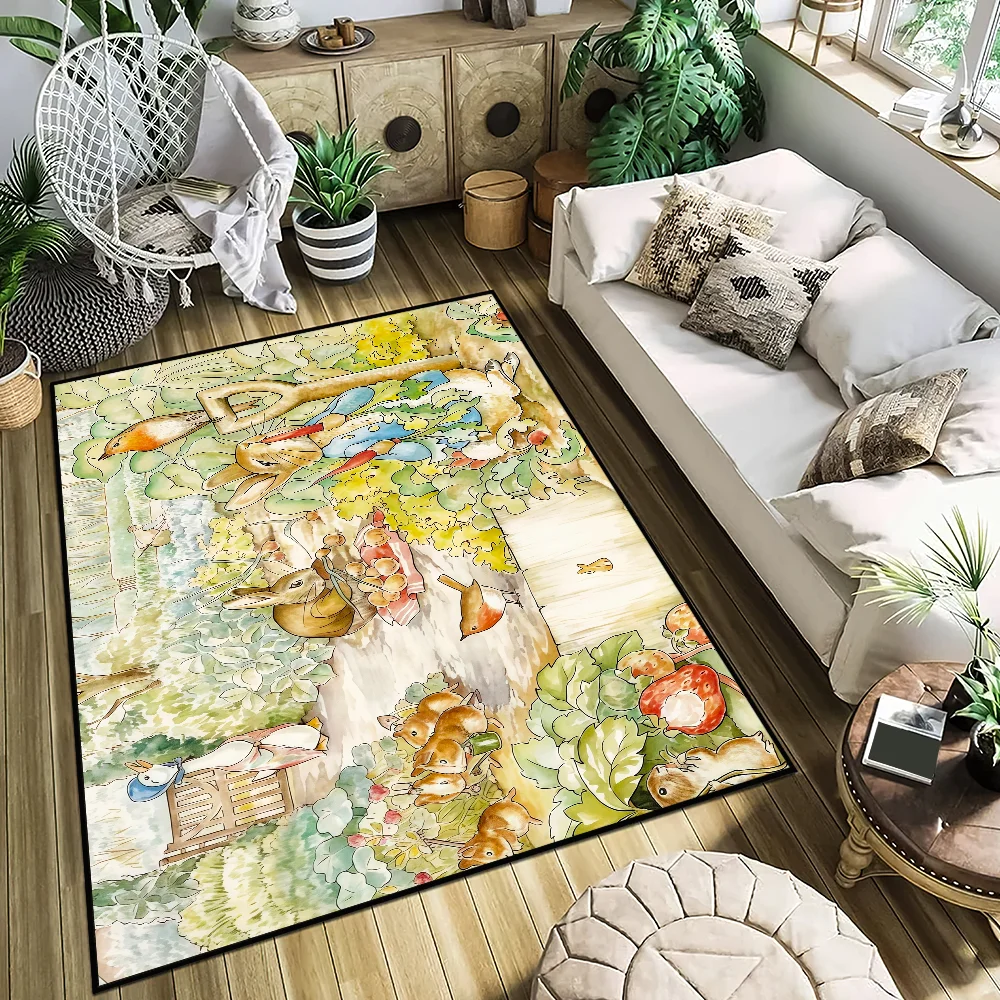 fairy tale picture book Cute P-Peters Rabbit Kitchen Bedroom Bath Home Rug Carpet Living Room Entrance Decoration Floor Mat