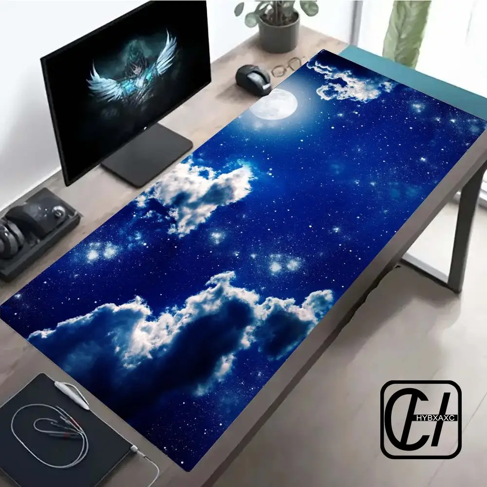 

Moon Landscape Mouse Pad 40X90 Computer Accessories Office Game Table Mats Rubber Anti-slip Gaming Keyboard Mousepads Desk Pads
