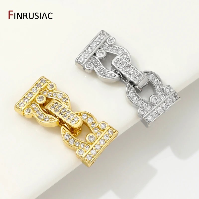 18K Gold Plated Brass Fasteners Closure Lock Clasps For DIY Handmade Needlework Beads Pearls Jewelry Making Findings image 4